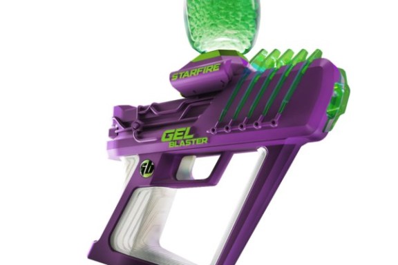 a close up of a purple table